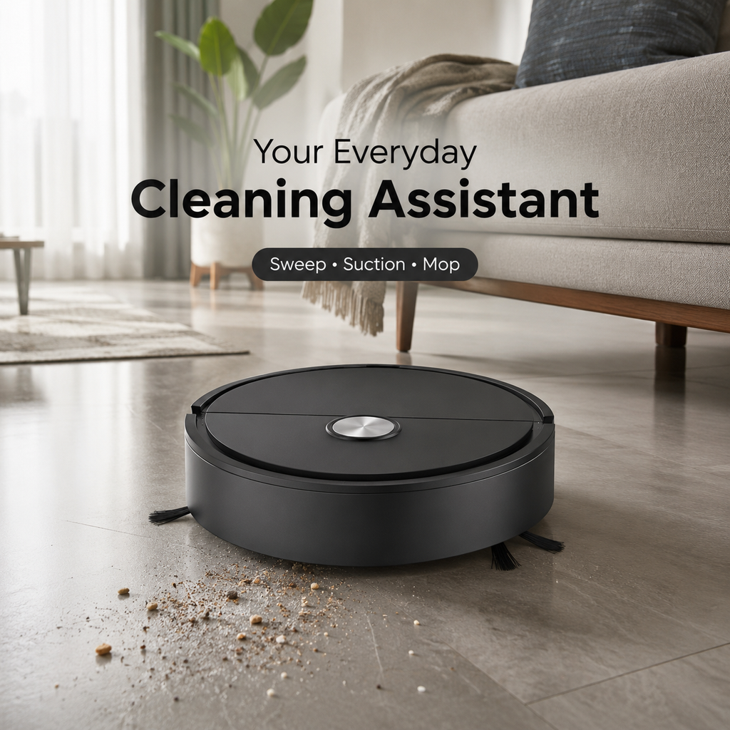 Mini 3-in-1 Robot Vacuum Cleaner --- Sweeping, suction, Mopping| Compact & Quiet