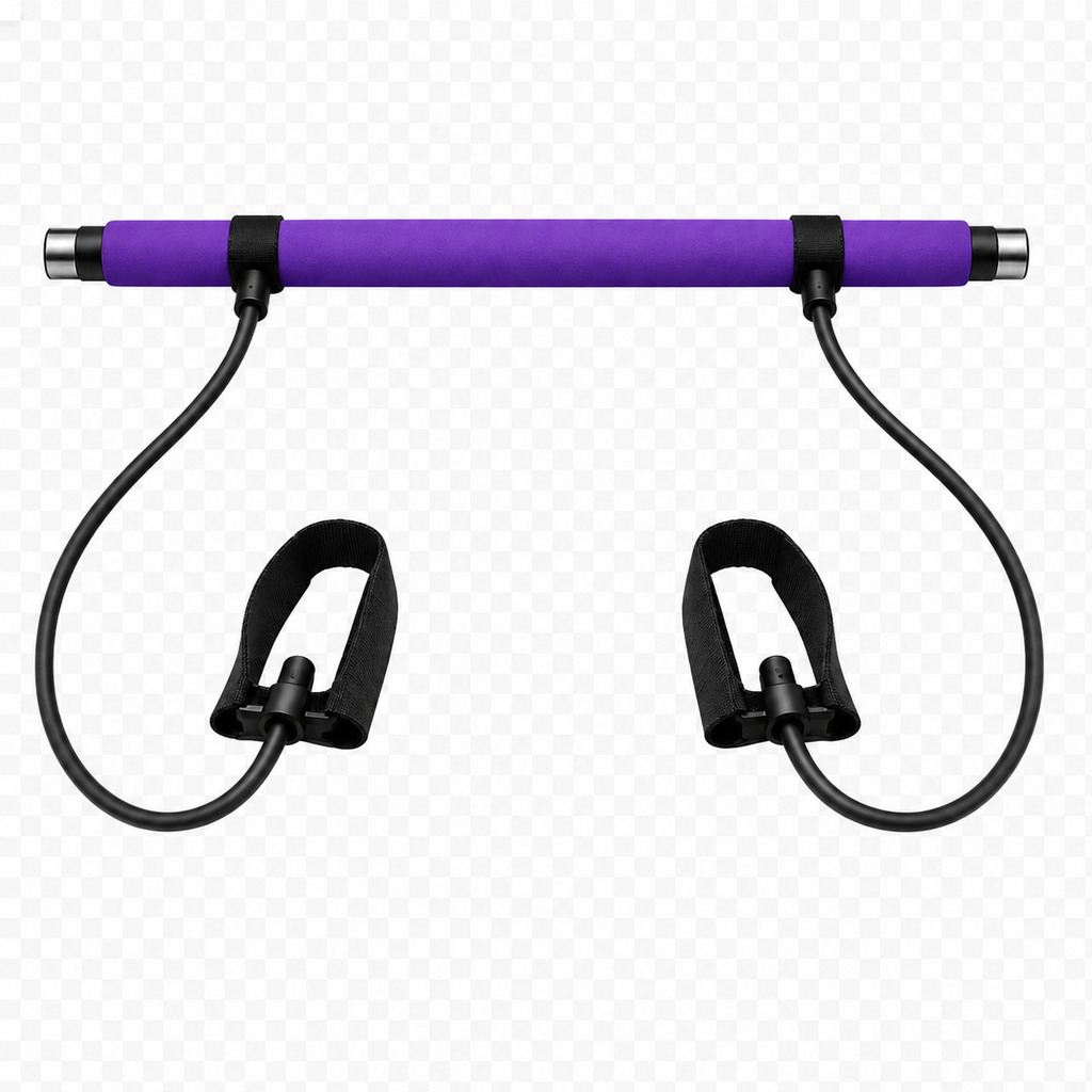 Pilates Resistance Bar with Bands - Full Body Home Workout & Stretching Kit