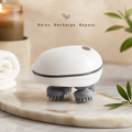 Portable USB Rechargeable Scalp Massager with 4 Rotating Massage Heads