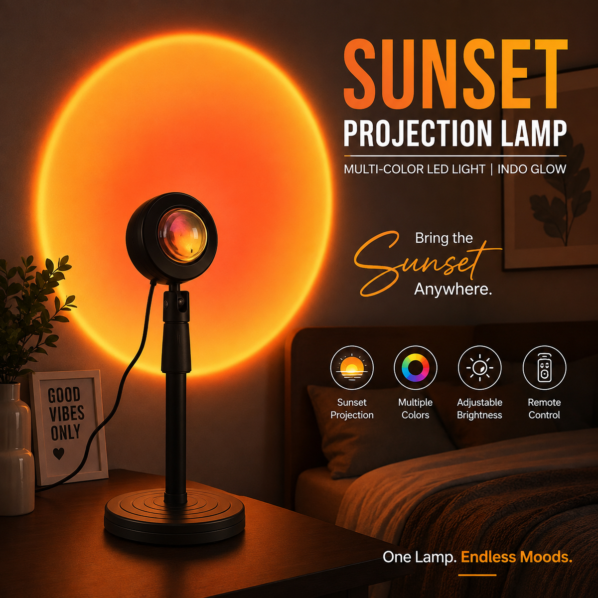 Sunset projection Lamp --- Multi color LED Ambient Light