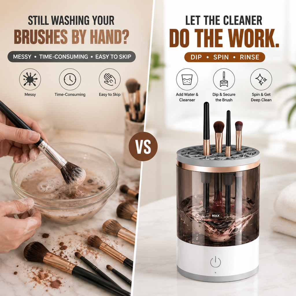Automatic Makeup Brush Cleaner - Fast & Deep Cleaning