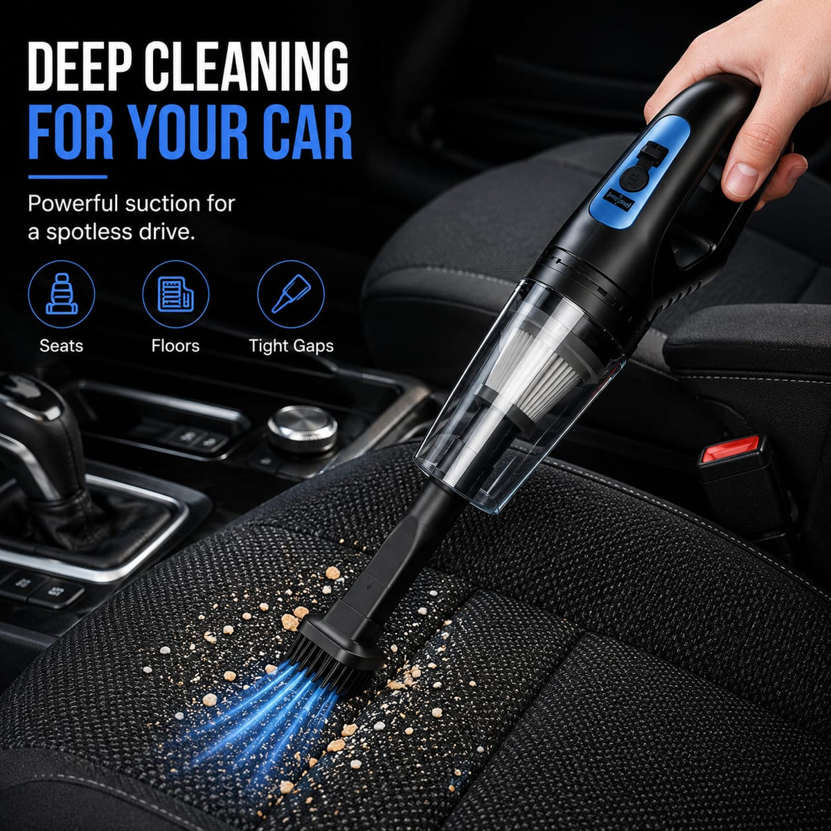 Portable 2-in-1 Wireless Car & Home Vacuum Cleaner | Powerful Handheld Dust Buster