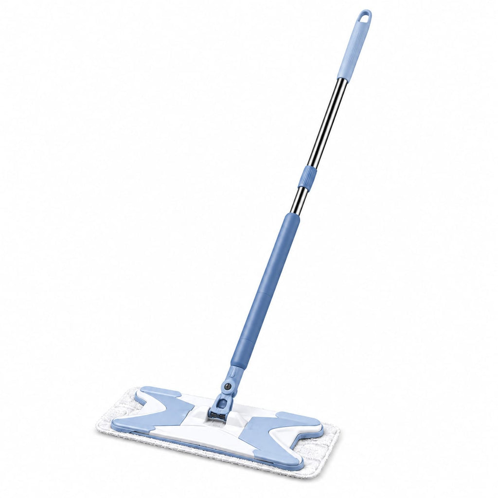 360° Rotating Flat Floor Mop with Telescopic Handle & Microfiber Cloth