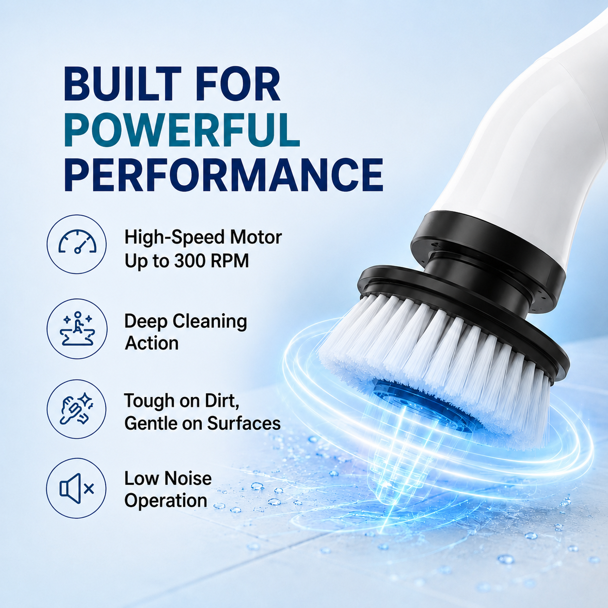7-in-1 Cordless Electric Spin Scrubber with Extension Handle
