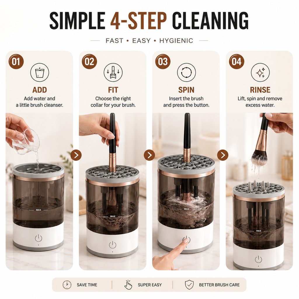 Automatic Makeup Brush Cleaner - Fast & Deep Cleaning