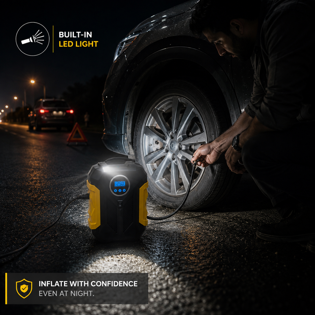Portable Digital Tyre inflator --- 12V Electric Air Compressor or car Car & Bike