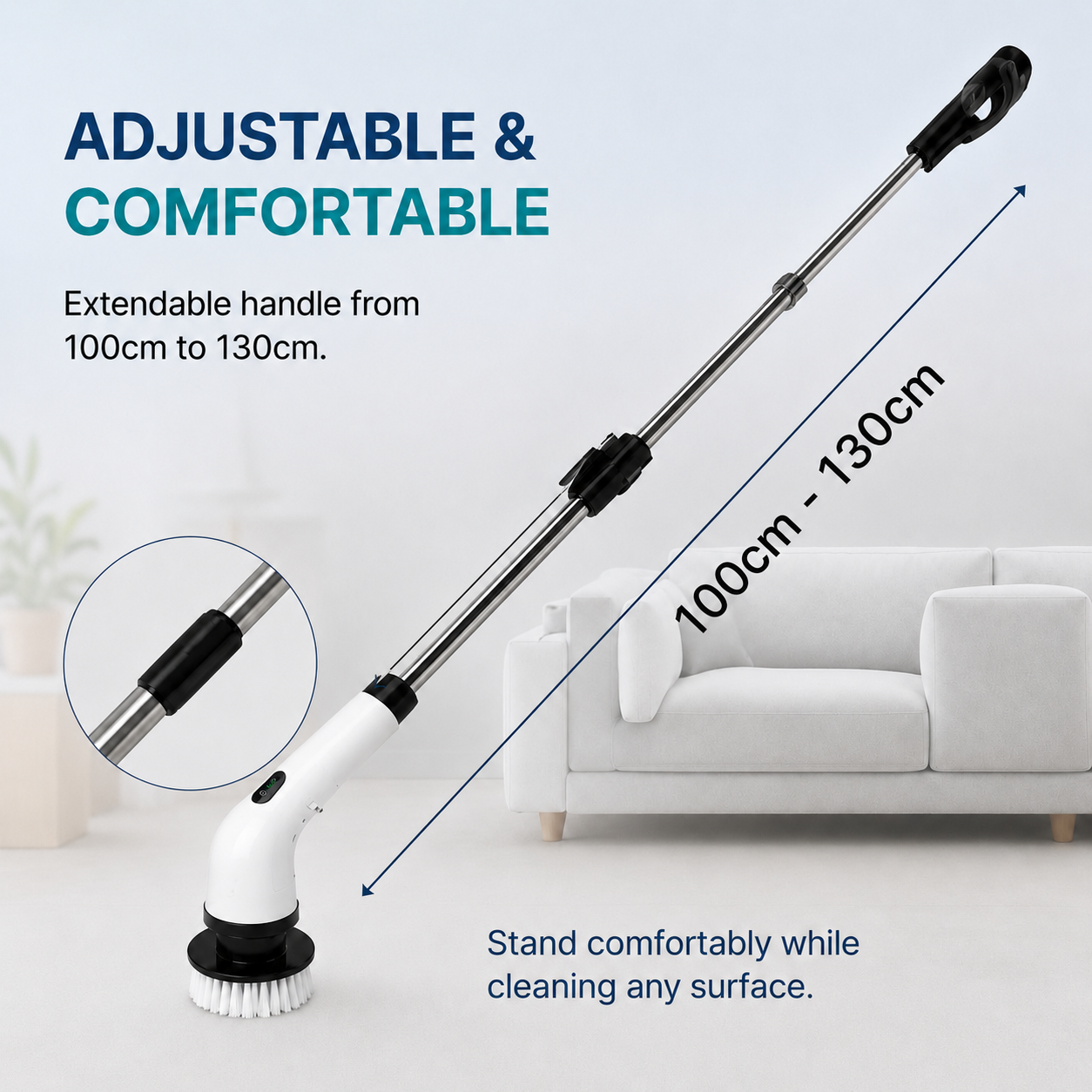 7-in-1 Cordless Electric Spin Scrubber with Extension Handle