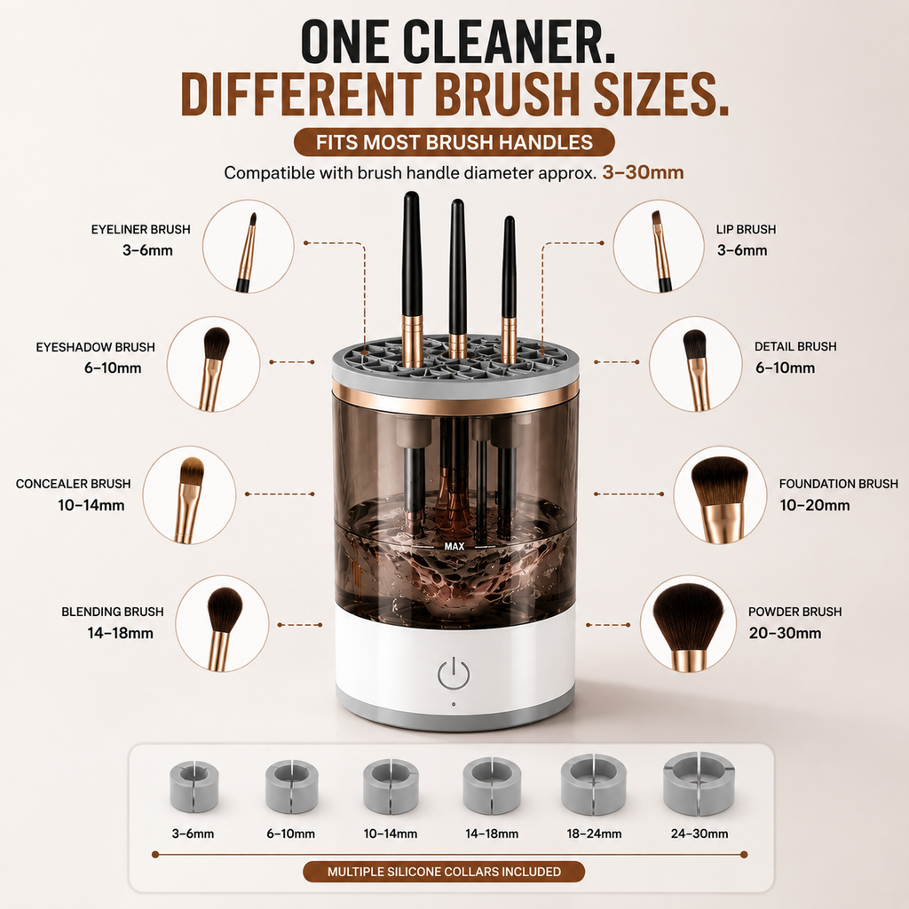 Automatic Makeup Brush Cleaner - Fast & Deep Cleaning
