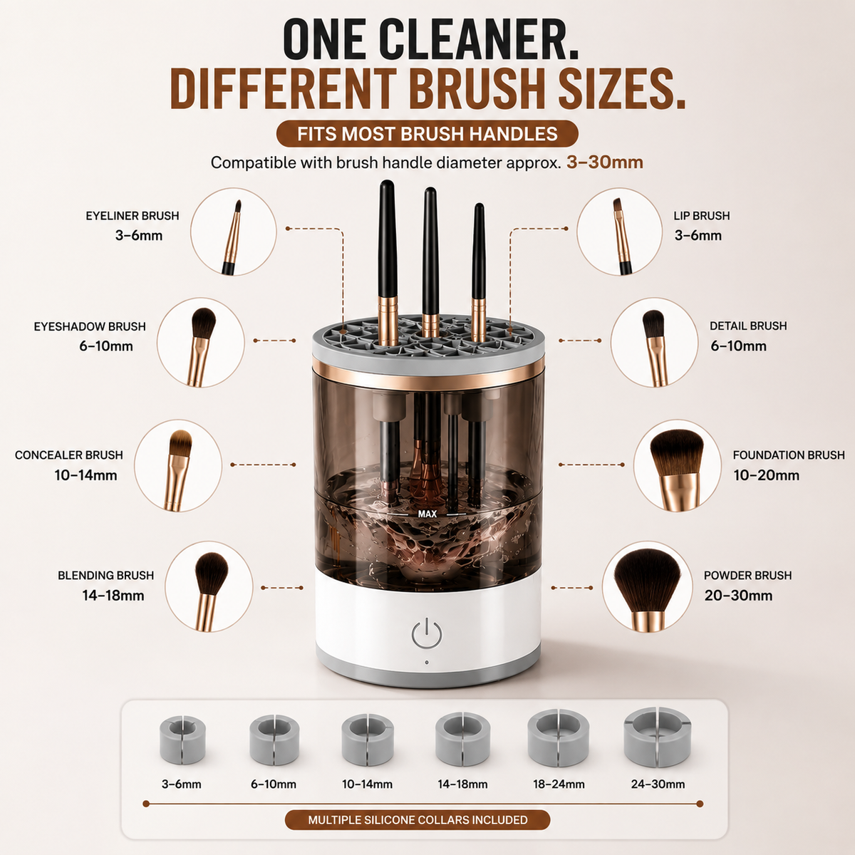 Automatic Makeup Brush Cleaner - Fast & Deep Cleaning