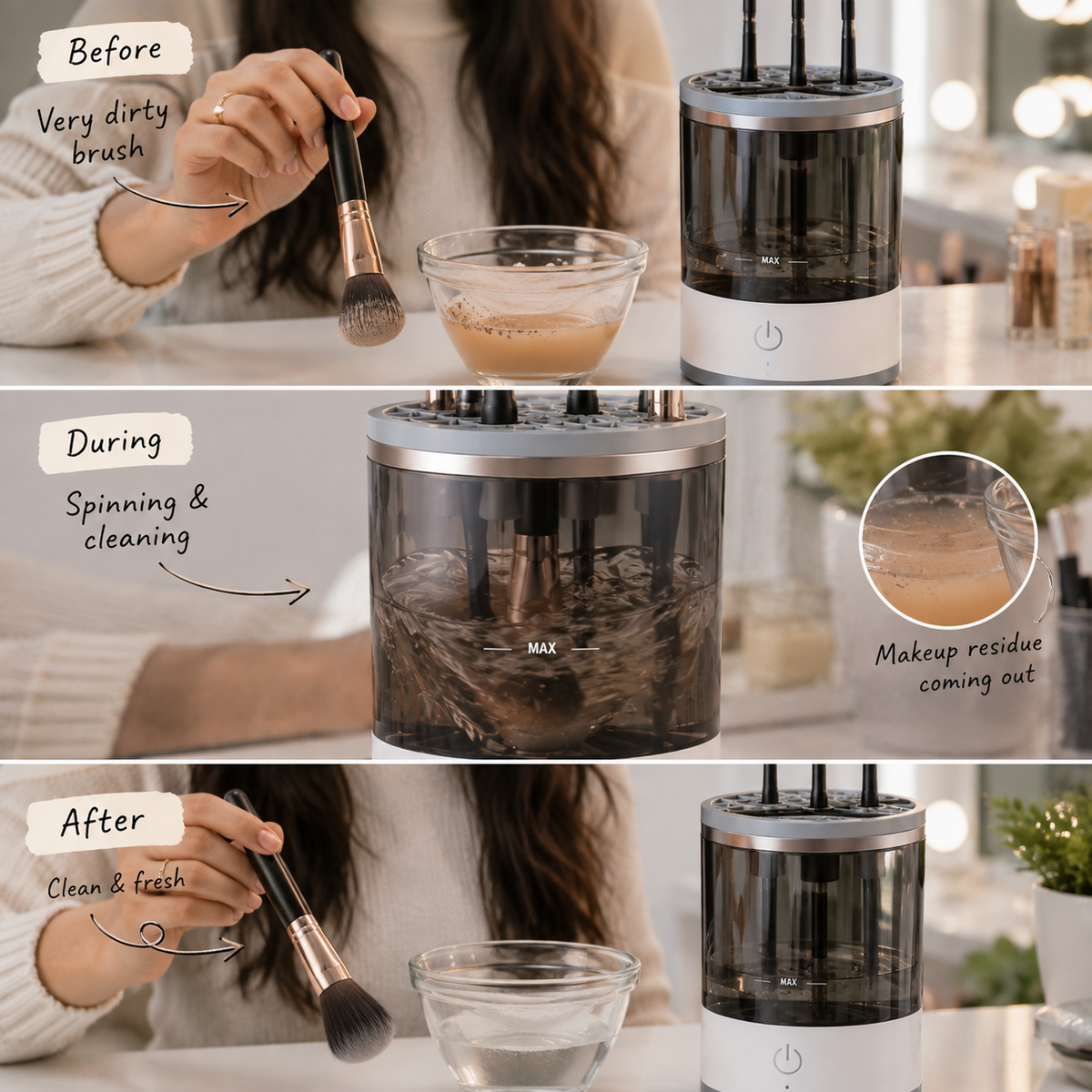 Automatic Makeup Brush Cleaner - Fast & Deep Cleaning