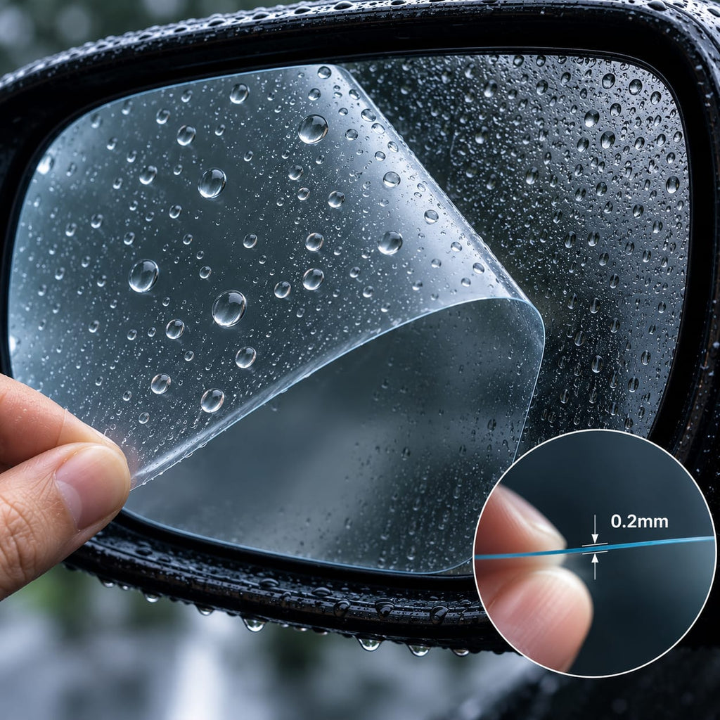 Anti-Fog Car Rearview Mirror Film --- Rainproof, Anti-Glare &  HD Clear Protective Sticker