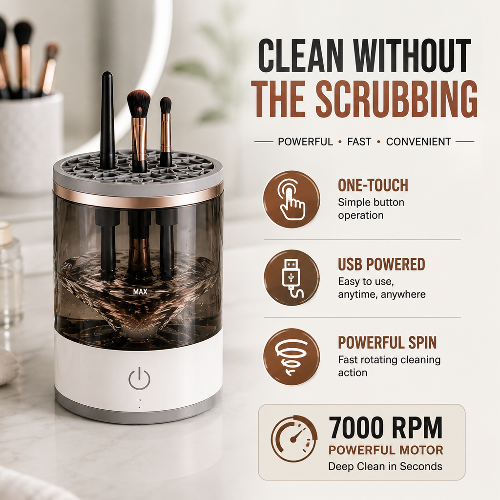 Automatic Makeup Brush Cleaner - Fast & Deep Cleaning