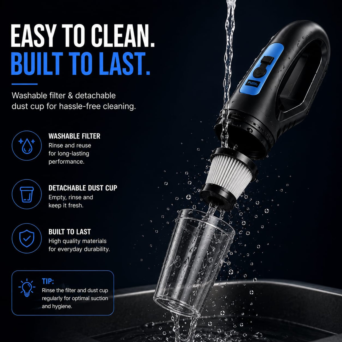 Portable 2-in-1 Wireless Car & Home Vacuum Cleaner | Powerful Handheld Dust Buster
