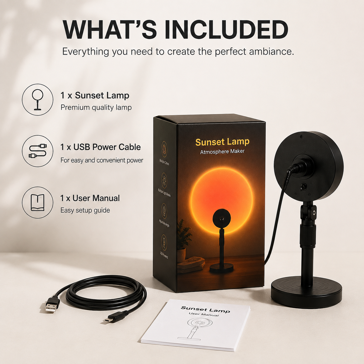 Sunset projection Lamp --- Multi color LED Ambient Light