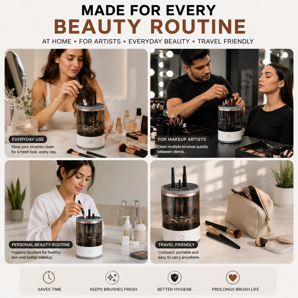 Automatic Makeup Brush Cleaner - Fast & Deep Cleaning