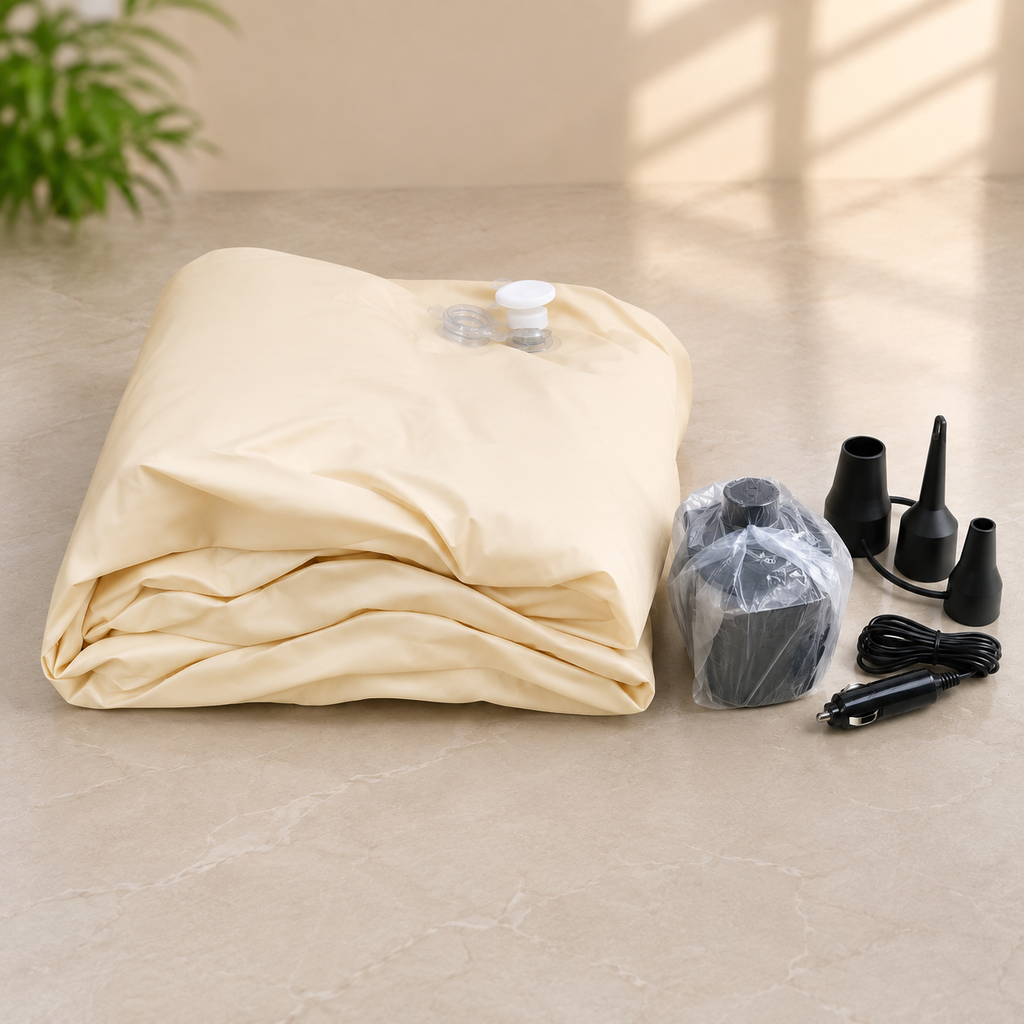 Inflatable Car Bed -- Portable Travel Mattress with Air Pump