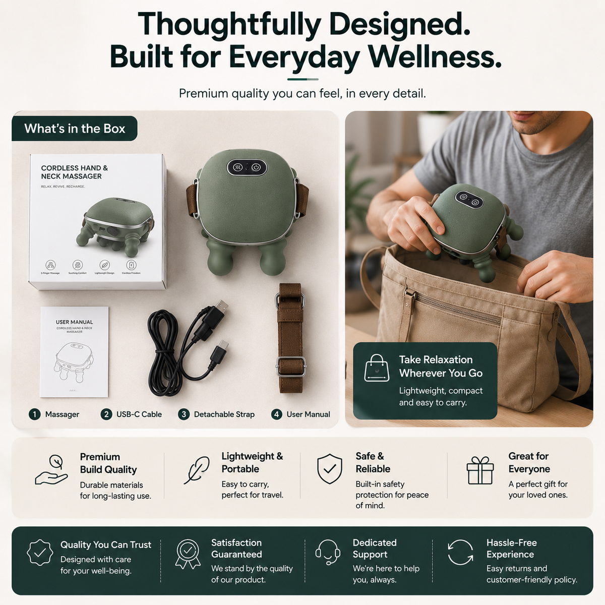 Hand Type Rechargeable Neck & Shoulder Massager