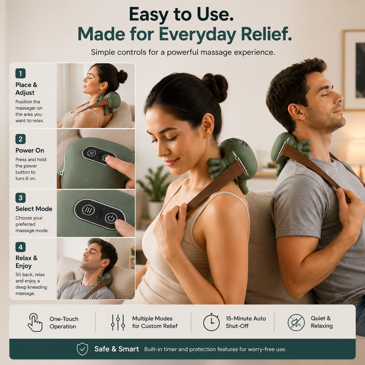 Hand Type Rechargeable Neck & Shoulder Massager