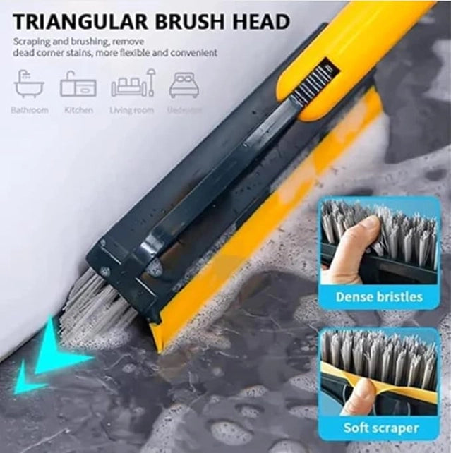 2-in-1 Floor Scrub Cleaning Brush & Wiper - Pack of 2