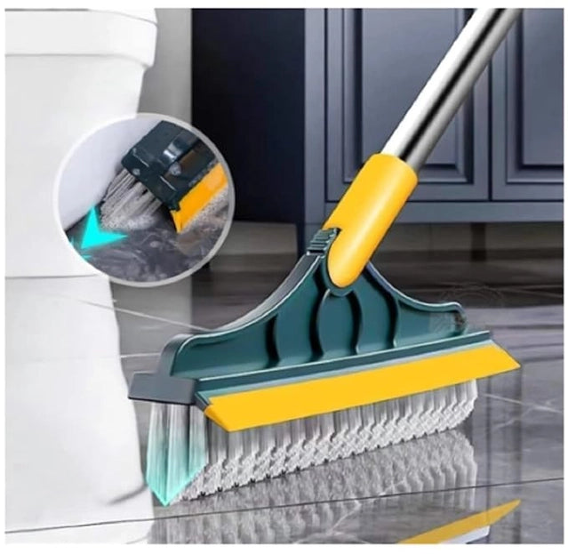 2-in-1 Floor Scrub Cleaning Brush & Wiper - Pack of 2