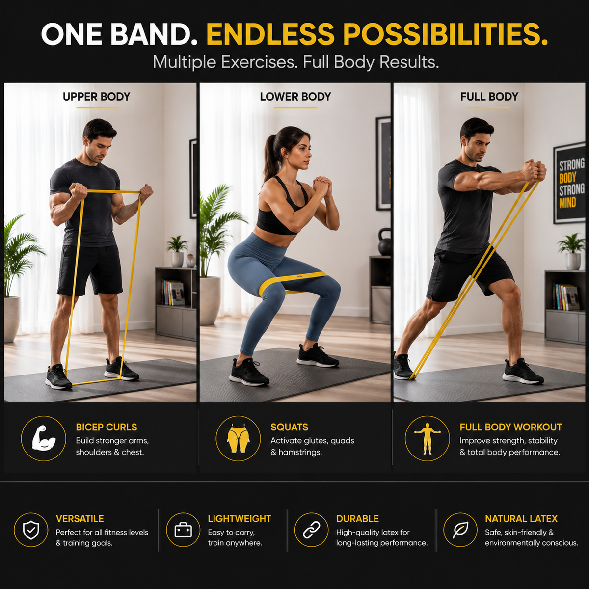 Heavy-Duty Resistance Loop Band - Natural Latex Strength & Fitness Training Band