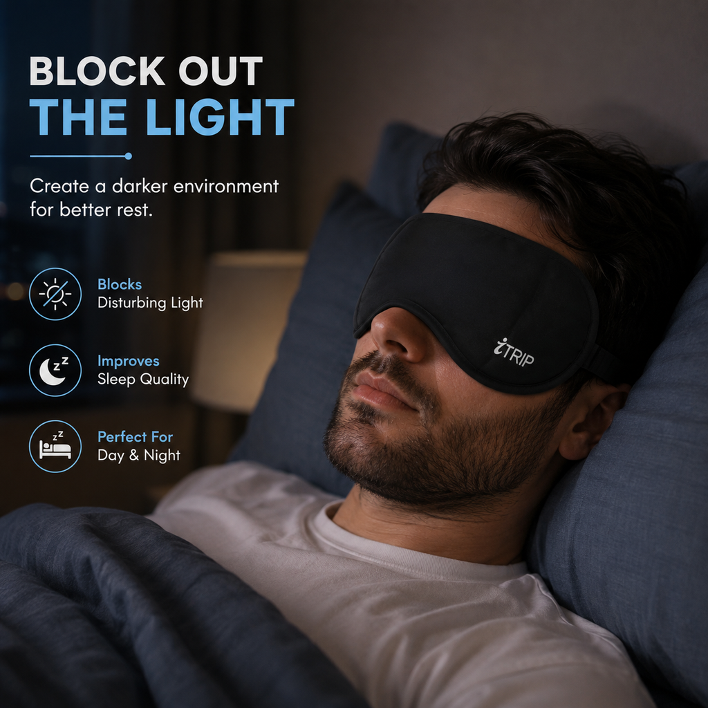 Premium Soft Sleeping Eye Mask | Light Blocking, Adjustable Strap & Comfortable Fit For Sleep & Travel