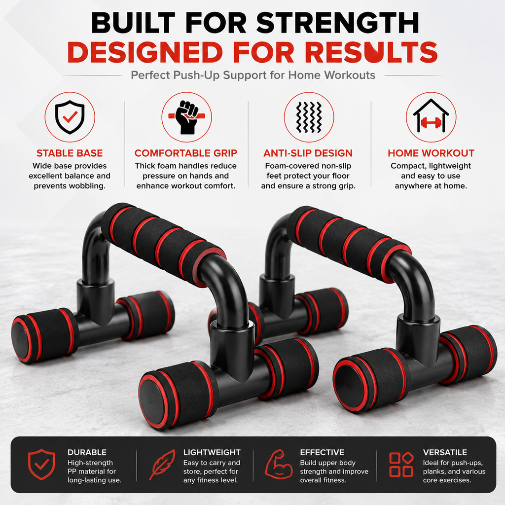 Push-Up Bars for Home Workouts - Heavy-Duty Non-Slip Push-Up Stands