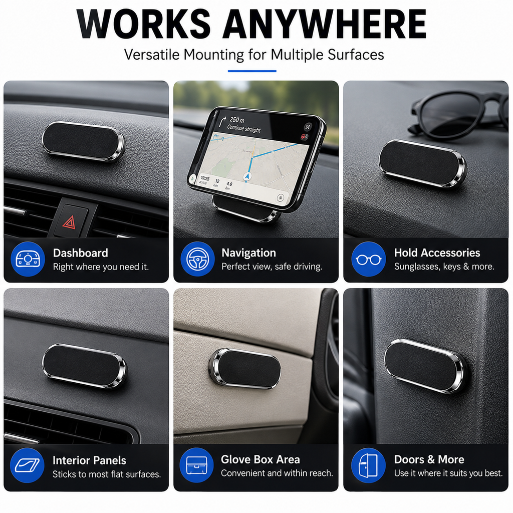 Magnetic Car Phone Holder - Mini Strip Shape Stand