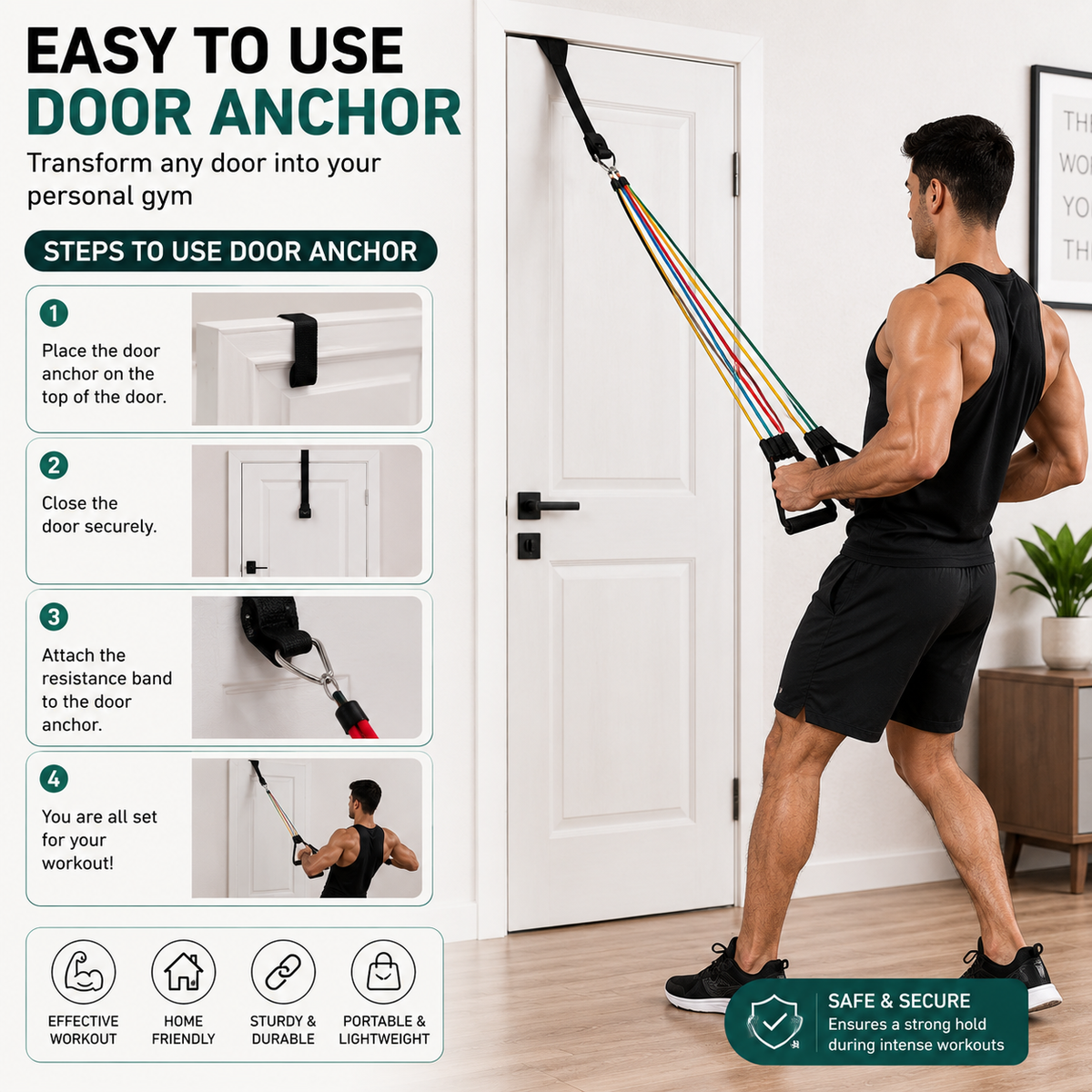 Exercise Bands Fitness Gym Resistance Bands Kit for Men Women