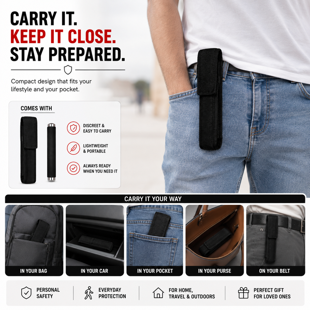 Collapsible Personal Safety Stick - Portable & Compact Safety Tool