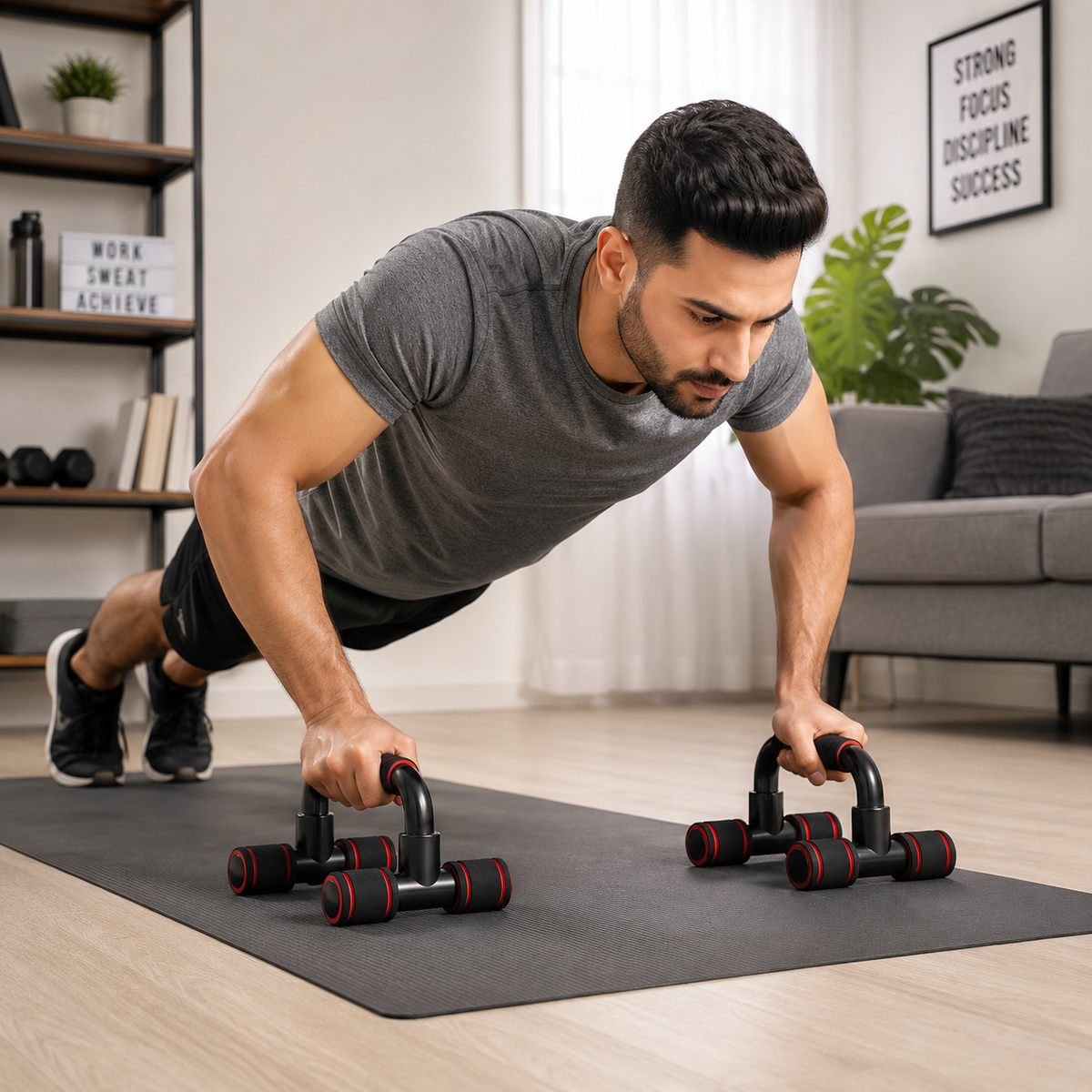 Push-Up Bars for Home Workouts - Heavy-Duty Non-Slip Push-Up Stands