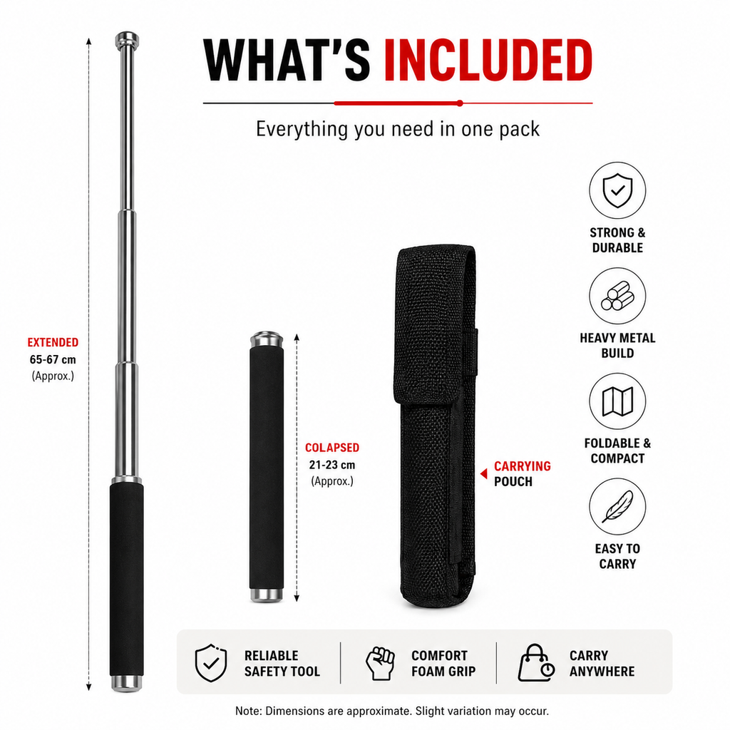 Collapsible Personal Safety Stick - Portable & Compact Safety Tool