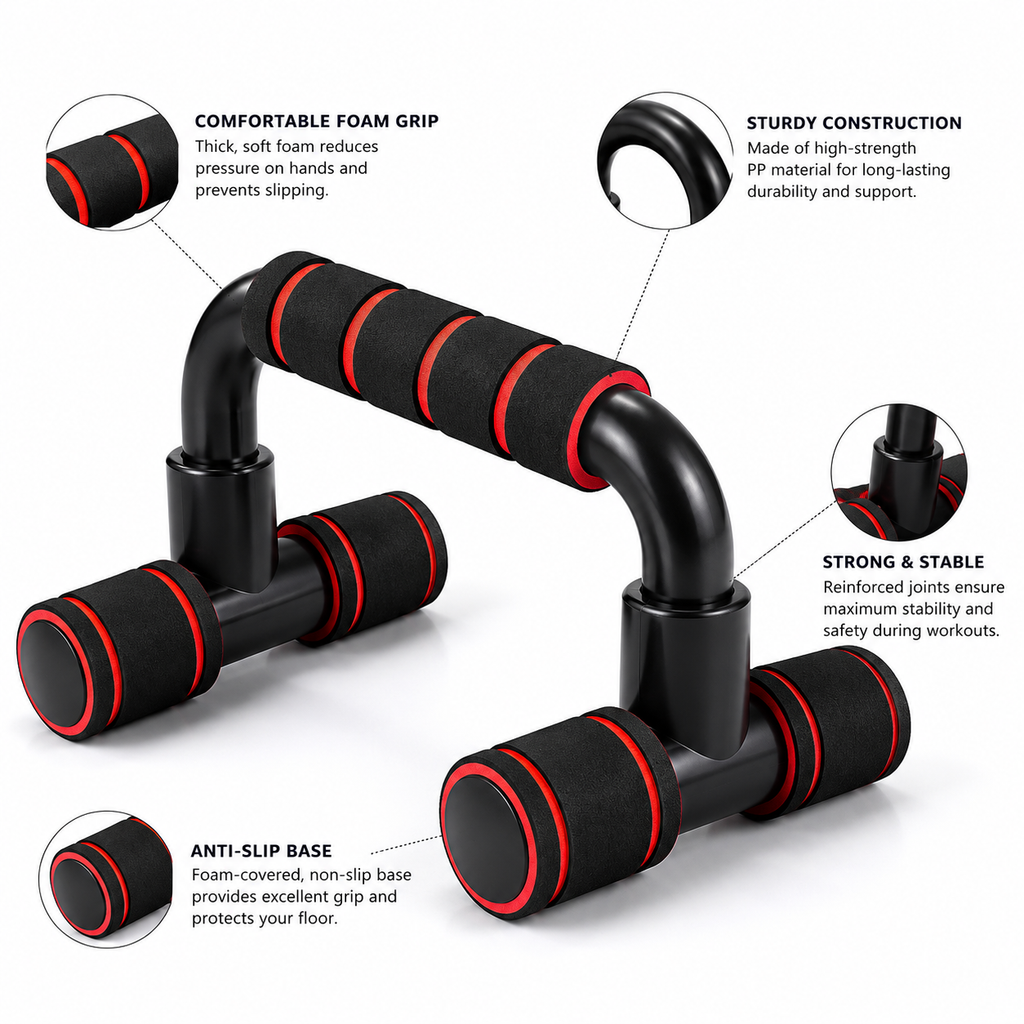 Push-Up Bars for Home Workouts - Heavy-Duty Non-Slip Push-Up Stands