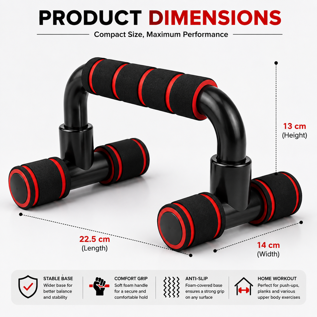 Push-Up Bars for Home Workouts - Heavy-Duty Non-Slip Push-Up Stands