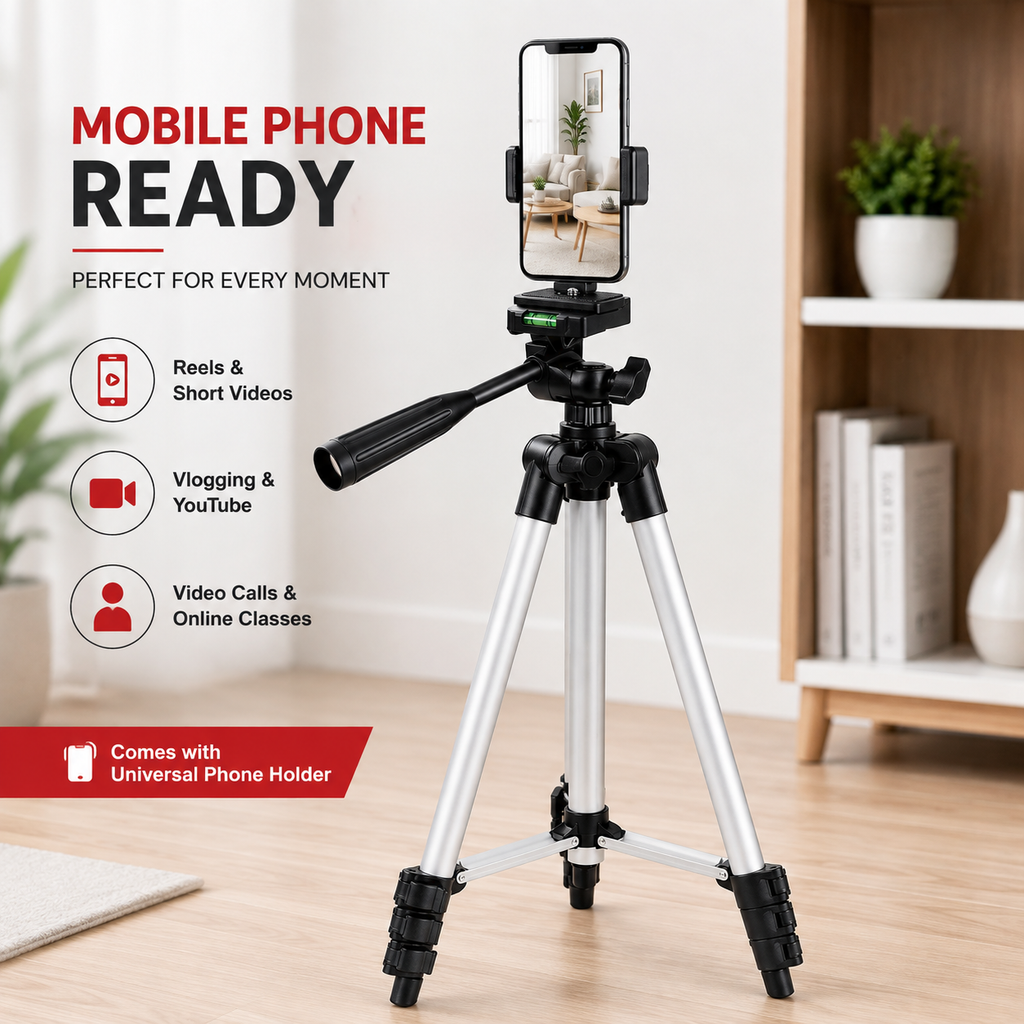 3-Way Adjustable Camera & Mobile Tripod