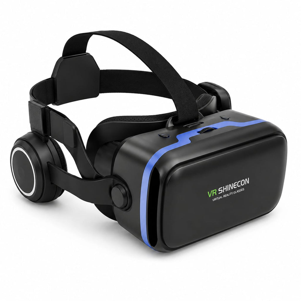 VR Shinecon 3D Virtual Reality Headset With Integrated Headphones - Adjustable Focus & 60 - 70mm IPD | 4.7" - 6.53" Smartphone Compatible
