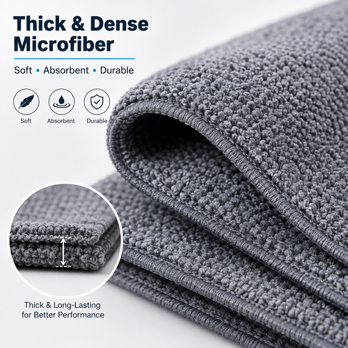 20 Pc Thick Microfiber Cleaning Cloth | Ultra Absorbent, Low-Lint & Multi-Purpose Reusable Wipes
